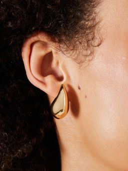 Accessorize London - Women Gold Drop Curve Earrings