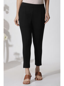 W - Women Slim Fit Black Rayon Pant