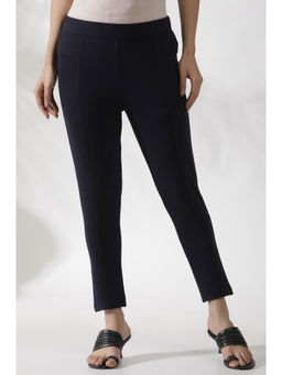 W - Women Slim Fit Blue Rayon Pant