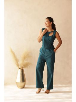 SAJILO - Midnight Green Linen Co-Ord (Set of 2)