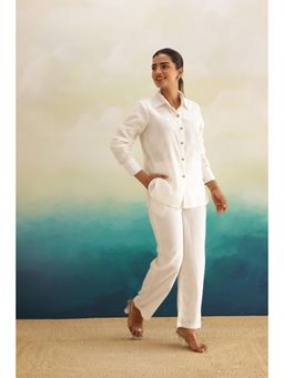 SAJILO - White Linen Co-Ord (Set of 2)