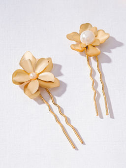 Hair Drama Co. - Gold Iris Pearl U Pins (Pack of 2)