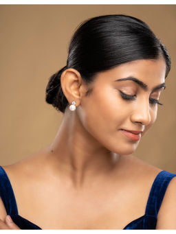 Sica Jewellery - Gold 925 Silver Begonia Pearl Earrings