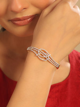 Nuyug - White American Diamond Lustre Link Bracelet