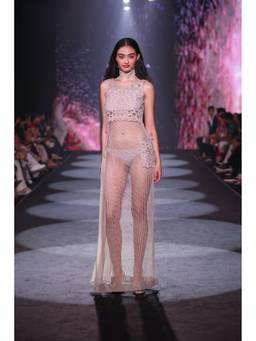 RINA DHAKA - Women Off White Maxi Sheer Dress