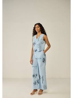 Move About Effortlessly - Blue Printed Co-Ord Sets