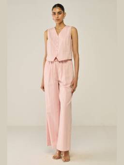 Move About Effortlessly - Pink Stripe Co-Ord Sets