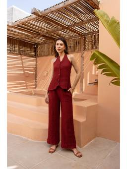 Sajke - Maroon Runa Co-Ord Set