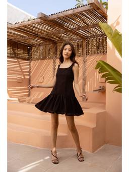 Sajke - Black Monroe Drop Waist Dress
