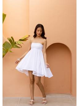 Sajke - White Marshmallow Tube Dress