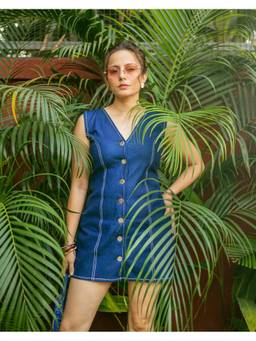 Sajke - Blue Off We Go! Dress