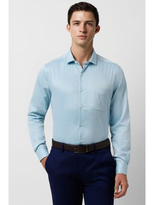 Buy Peter England Mens Blue Slim Fit Formal Full Sleeves Formal Shirt ...