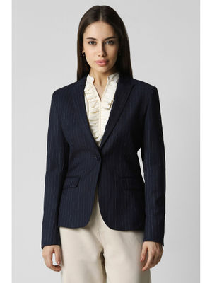 Blazer avec col à revers et manches longues à rayures