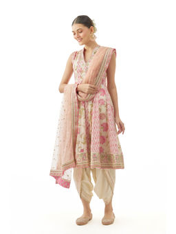 Gopi Vaid - Smriti Ag Kurta with Dhoti Pant and Dupatta - Ivory
