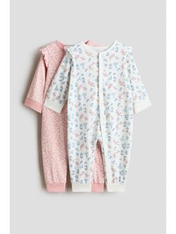 H&M - Kids Multi-Color 2-Pack Patterned Cotton Sleepsuit