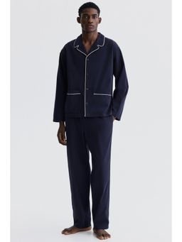 H&M - Men Navy Blue Cotton Shirt And Pyjama