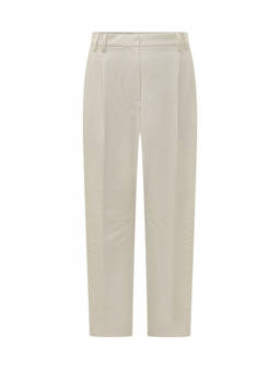 Brunello Cucinelli - Off White Straight Flat Front Pant