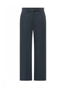 Brunello Cucinelli - Blue Straight Flat Front Pant (31)