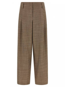 Brunello Cucinelli - Brown Checks Pleated Pant