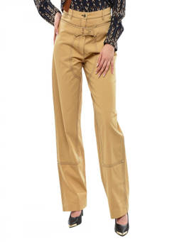 Stella McCartney - Brown Straight Flat Front Pant