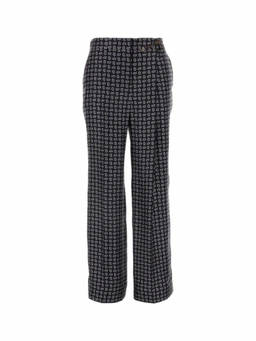 PRADA - Black Printed Straight Fit Pant (26)