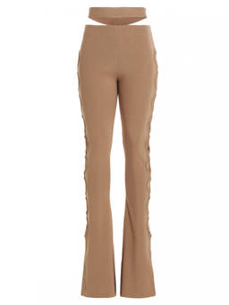 Andreadamo - Beige Cut Out Pant With Lacing
