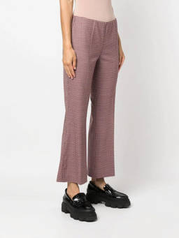 Parosh - Pink Houndstooth Flared Trouser (24)