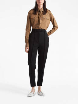 PRADA - Black High-Waist Skinny-Cut Trouser (26)