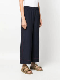 Parosh - Navy Blue Straight-Leg Cropped Trouser (24)