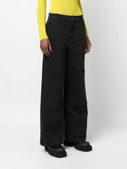 Parosh - Black Low-Rise Wide-Leg Jeans