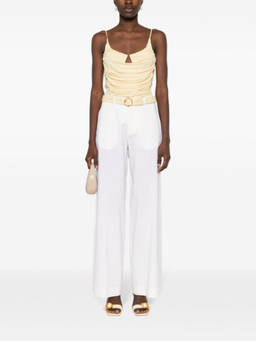 Parosh - White Lillie Pressed-Crease Wide-Leg Pant