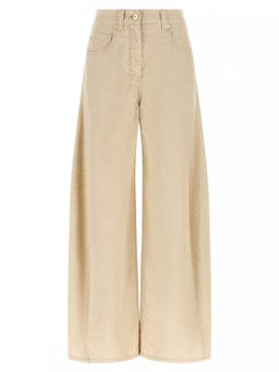 Brunello Cucinelli - Beige Relaxed Flat Front Pant