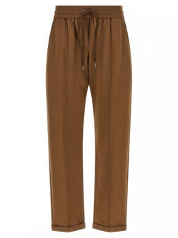 Brunello Cucinelli - Brown Relaxed Drawstring Pant
