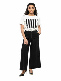 Toteme - Black Flared Flat Front Pant (24)
