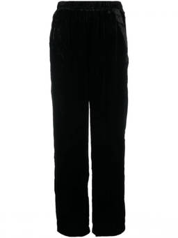 Gold Hawk - Black Velvet Wide-Leg Trouser