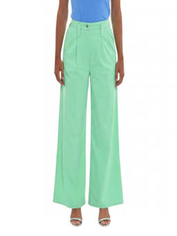 Rotate Birger Christensen - Green Flared Pleated Pant (28)