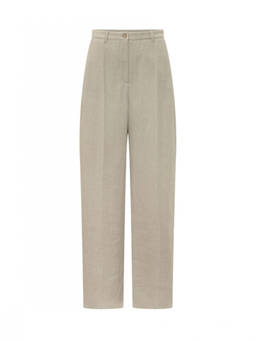 EMPORIO ARMANI - Beige Regular Flat Front Pant
