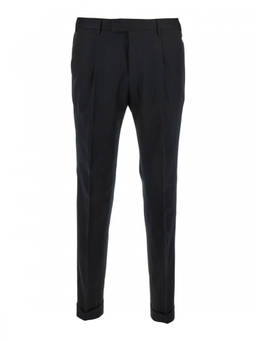 Pt Torino - Black Slim Fit Wool Pant