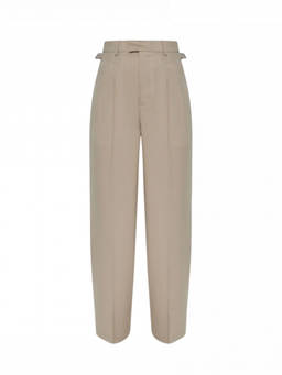 AMI Paris - Beige Wide Leg Pleated Pant (23)