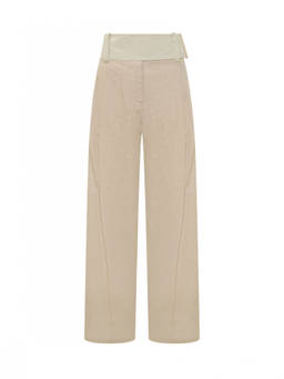 Sportmax - Beige Straight Flat Front Pant
