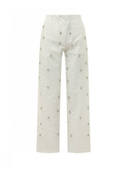 A Paper Kid - White Straight Drawstring Pant (28)