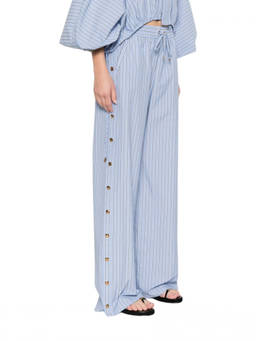 Zimmermann - Sky Blue Stripes Drawstring Pant (30)