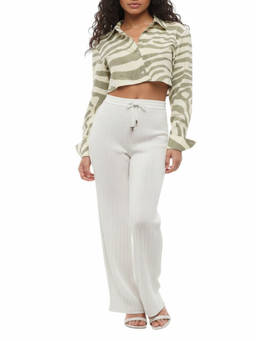 BALMAIN - White Flared Drawstring Pant