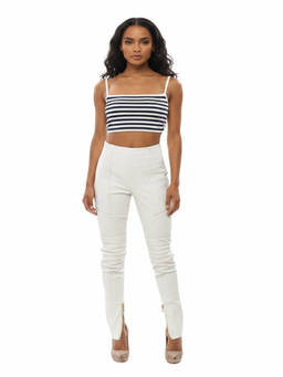 BALMAIN - White Skinny Flat Front Pant