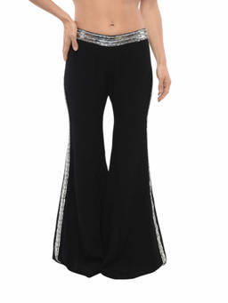 BALMAIN - Black Flared Flat Front Pant (26)