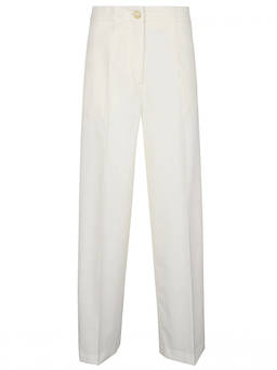 Erika Cavallini Semi-Couture - White Wool Twill Cristel Pant
