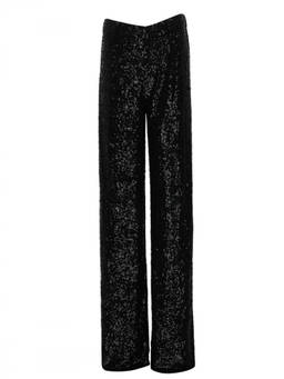 Parosh - Black Straight Flat Front Pant