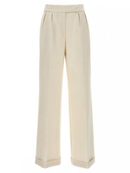 Kiton - White Loose Leg Pant (26)