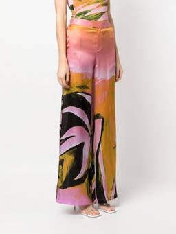 Louisa Ballou - Yellow Printed Wide Leg Trouser
