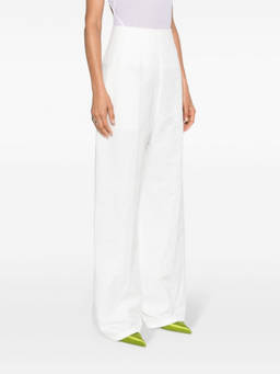 Sportmax - White Linen And Cotton Blend Trouser